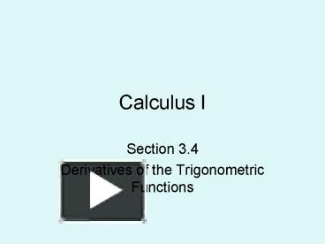 PPT – Calculus I PowerPoint presentation | free to view - id: 277d57-ZDc1Z