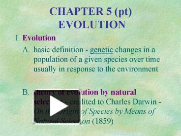CHAPTER 5 pt EVOLUTION presentation | free to view