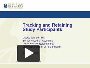 PPT – Tracking and Retaining Study Participants PowerPoint presentation ...