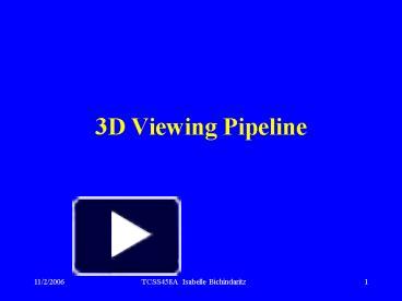 3D Viewing Pipeline presentation | free to view