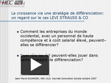 PPT – La croissance via une strat PowerPoint presentation | free to ...