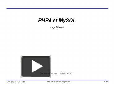 PPT – PHP4 et MySQL PowerPoint presentation | free to download - id ...