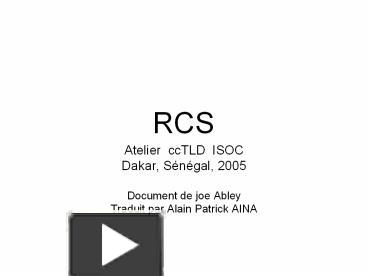 RCS presentation | free to download