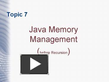Java Memory Management presentation | free to view