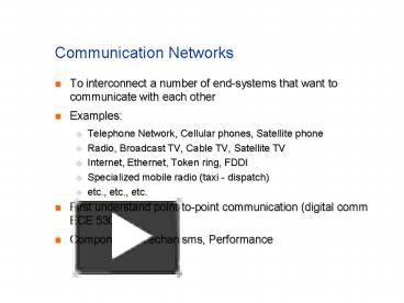 Communication Networks presentation | free to view