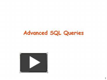 Advanced SQL Queries presentation | free to download