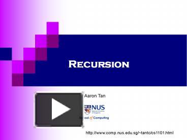 Recursion presentation | free to download