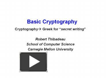 PPT – Basic Cryptography PowerPoint presentation | free to view - id ...