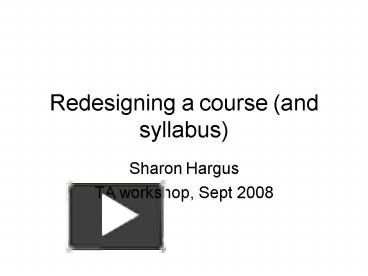 PPT – Redesigning a course and syllabus PowerPoint presentation | free ...