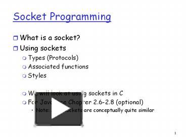 PPT – Socket Programming PowerPoint presentation | free to download ...