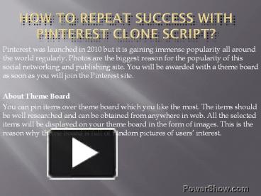 PPT – Pinterest Clone Script PowerPoint presentation | free to view ...