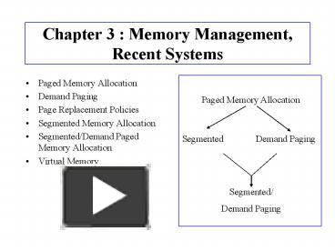 PPT – Chapter 3 : Memory Management, Recent Systems PowerPoint ...