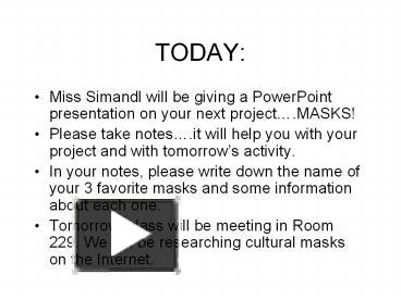 TODAY presentation | free to download