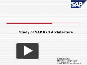 Study of SAP R/3 Architecture presentation | free to download