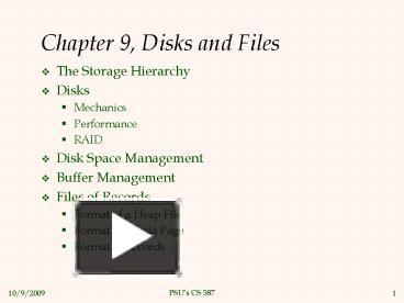 Chapter 9, Disks and Files presentation | free to download