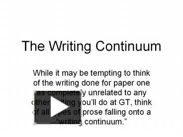 The Writing Continuum presentation | free to download