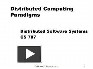 Distributed Computing Paradigms presentation | free to view