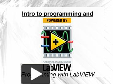 PPT – Programming with LabVIEW PowerPoint presentation | free to view ...