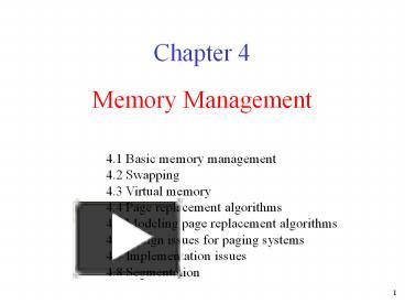 PPT – Memory Management PowerPoint presentation | free to download - id ...