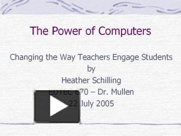 The Power of Computers presentation | free to download