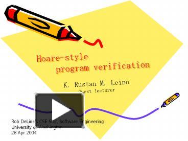 PPT – Hoare-style program verification PowerPoint presentation | free ...