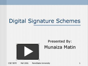 Digital Signature Schemes presentation | free to download