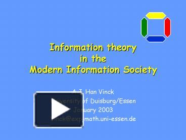 PPT – Information theory in the Modern Information Society PowerPoint ...