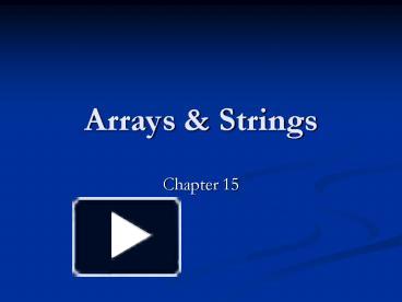 PPT – Arrays PowerPoint presentation | free to view - id: 3eaa6-ZTUxN