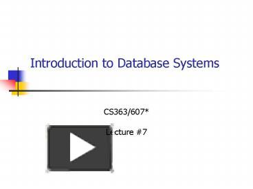 PPT – Introduction to Database Systems PowerPoint presentation | free ...