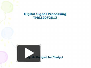 Digital Signal Processing presentation | free to download