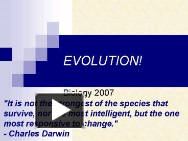 EVOLUTION presentation | free to view