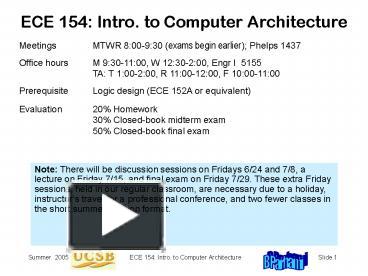 PPT – Computer Architecture, Notes PowerPoint presentation | free to ...
