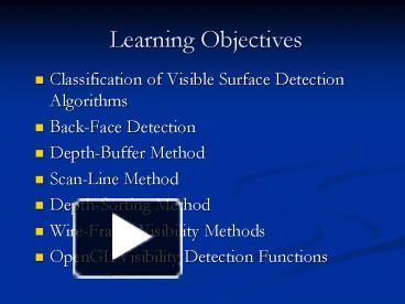Learning Objectives presentation | free to view