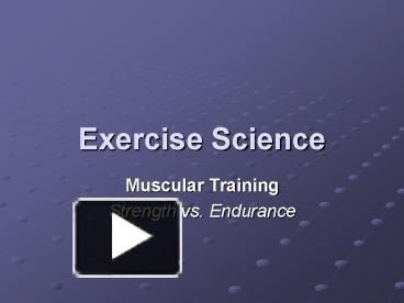 Exercise Science presentation | free to download