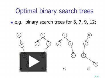 Optimal binary search trees presentation | free to view