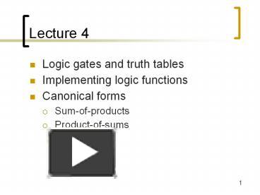 PPT – Logic gates and truth tables PowerPoint presentation | free to ...