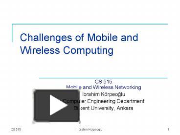 Challenges of Mobile and Wireless Computing presentation | free to download