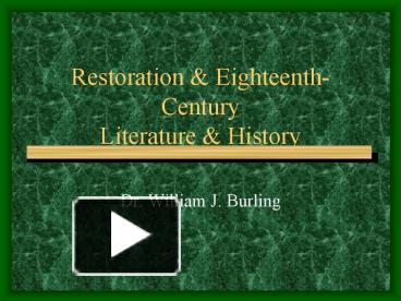 PPT – Restoration PowerPoint presentation | free to view - id: 42fdc-NGI4N