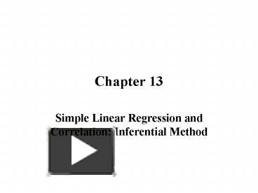 PPT – Simple Linear Regression and Correlation: Inferential Method ...
