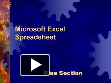 Microsoft Excel Spreadsheet presentation | free to view