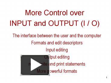PPT – More Control over PowerPoint presentation | free to view - id ...