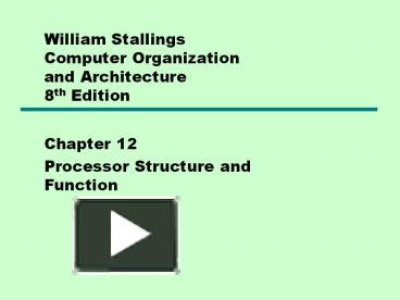 William Stallings Computer Organization and Architecture 8th Edition ...