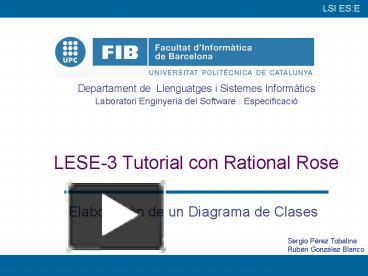 PPT – LESE-3 Tutorial con Rational Rose PowerPoint presentation | free ...