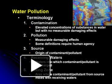 PPT – Water Pollution PowerPoint presentation | free to download - id ...