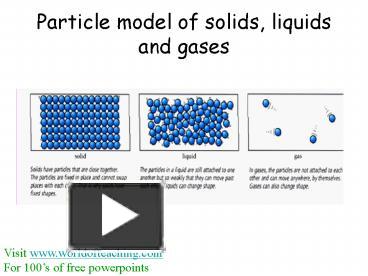 Particle model of solids, liquids and gases presentation | free to download