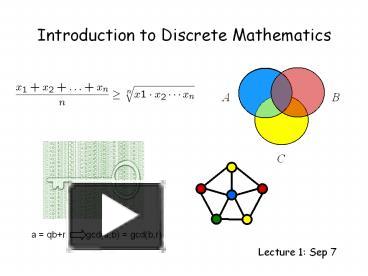 Introduction to Discrete Mathematics presentation | free to download