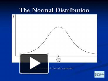 PPT – The Normal Distribution PowerPoint presentation | free to view ...