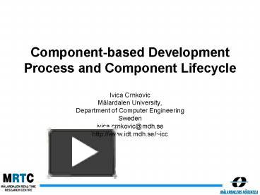 PPT – Component-based Development Process and Component Lifecycle ...
