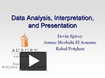 Data Analysis, Interpretation, and Presentation presentation | free to ...