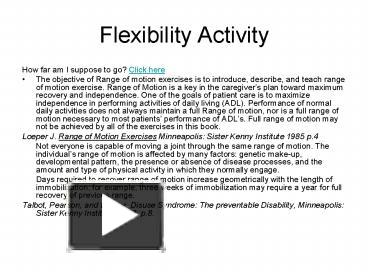 PPT – Flexibility Activity PowerPoint presentation | free to download ...